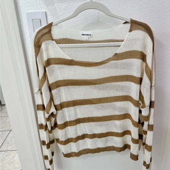 NEW Superdown Striped Sweater BROWN - Picture 6 of 9